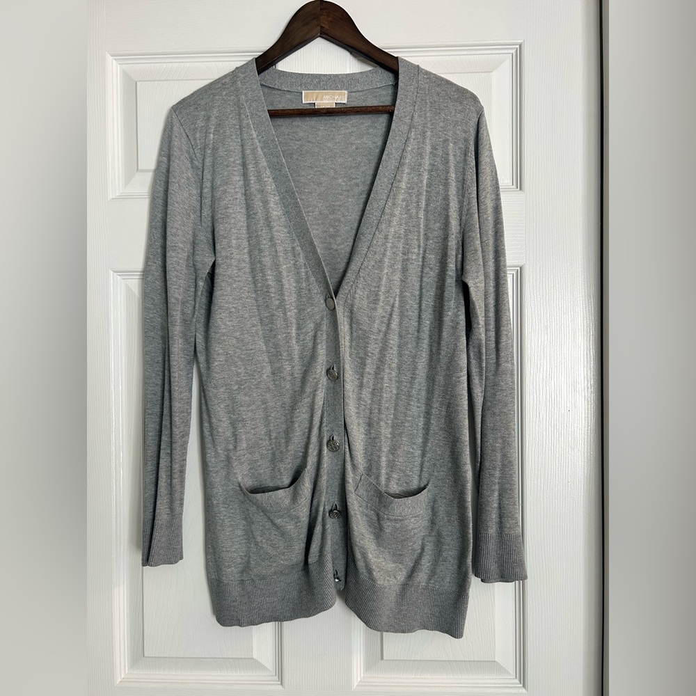 MICHAEL Michael Kors Gray Boyfriend Cardigan - Medium